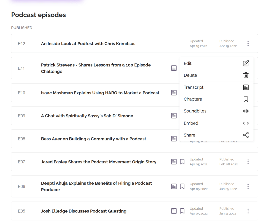 add an episode transcript to your podcast episode on RSS.com