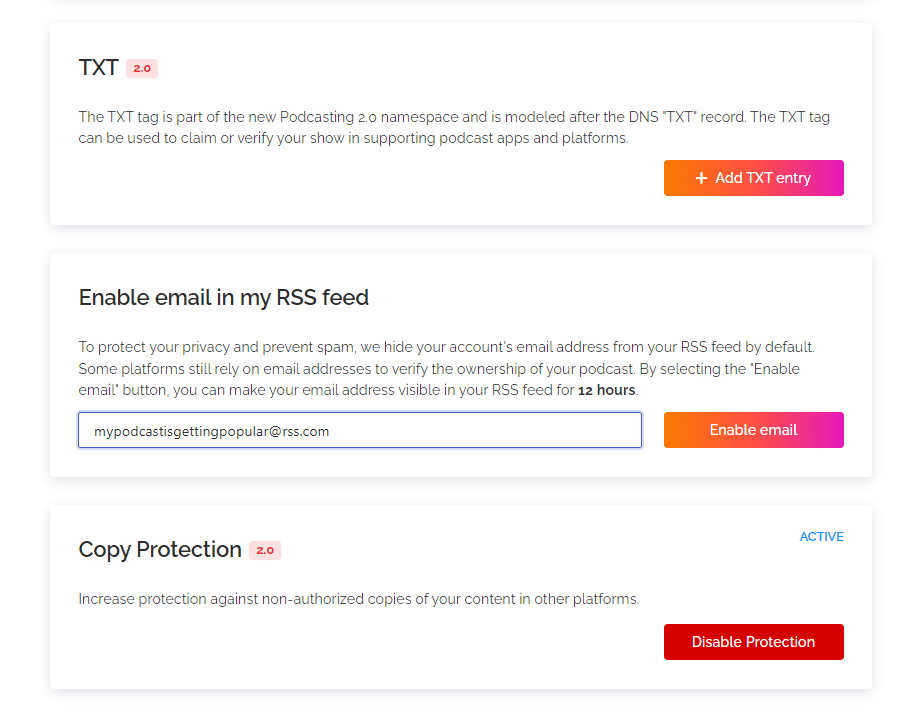 how to enable your email in your rss feed